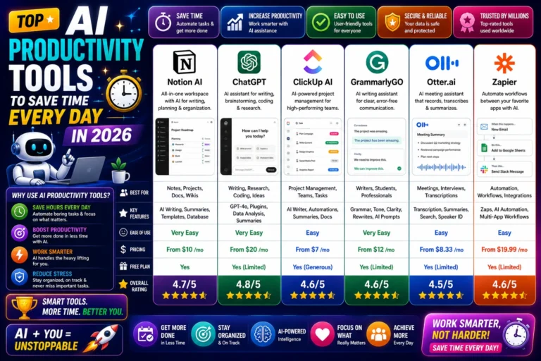 Top AI Productivity Tools to Save Time Every Day in 2026