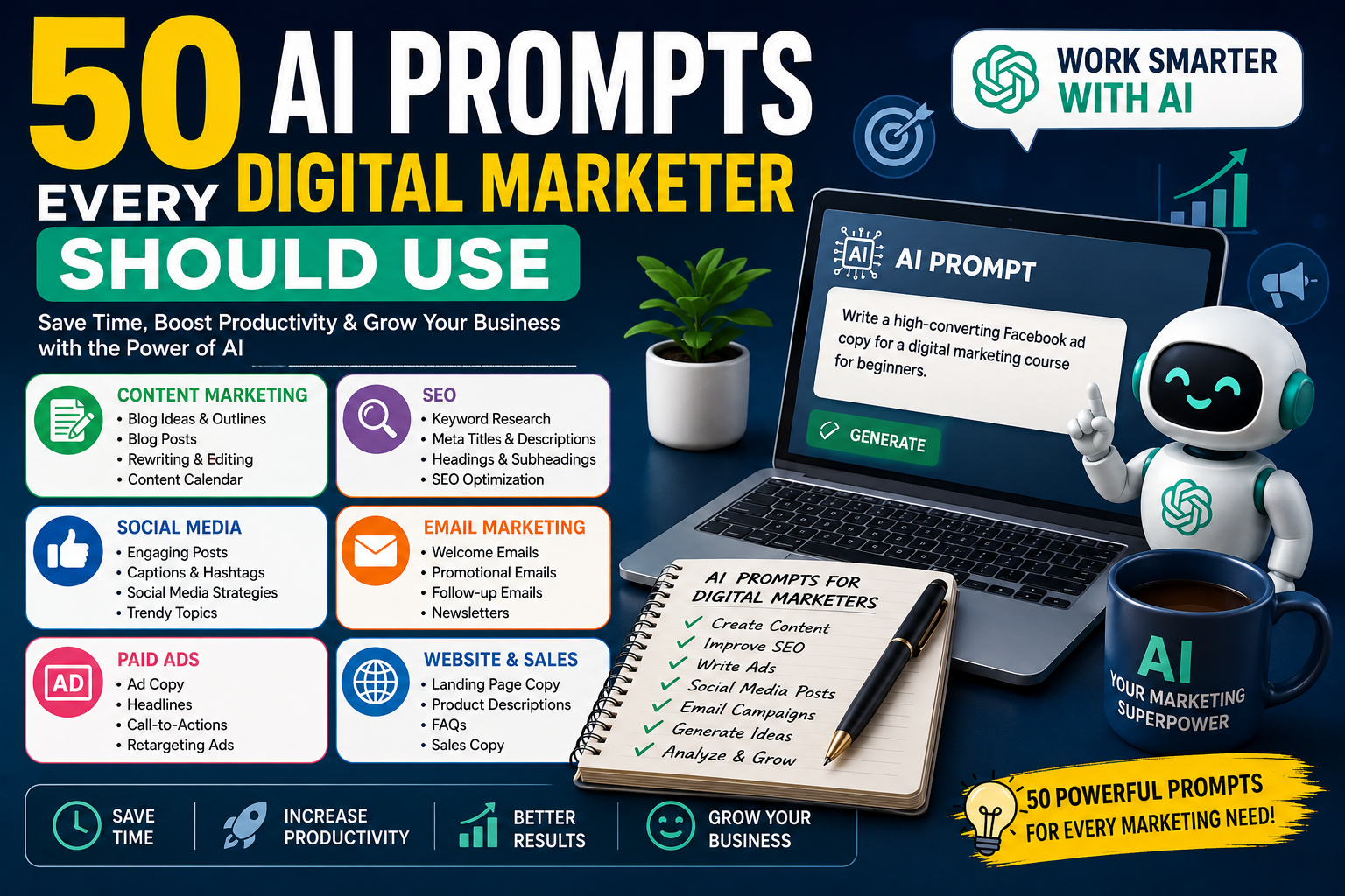 50 AI Prompts Every Digital Marketer Should Use