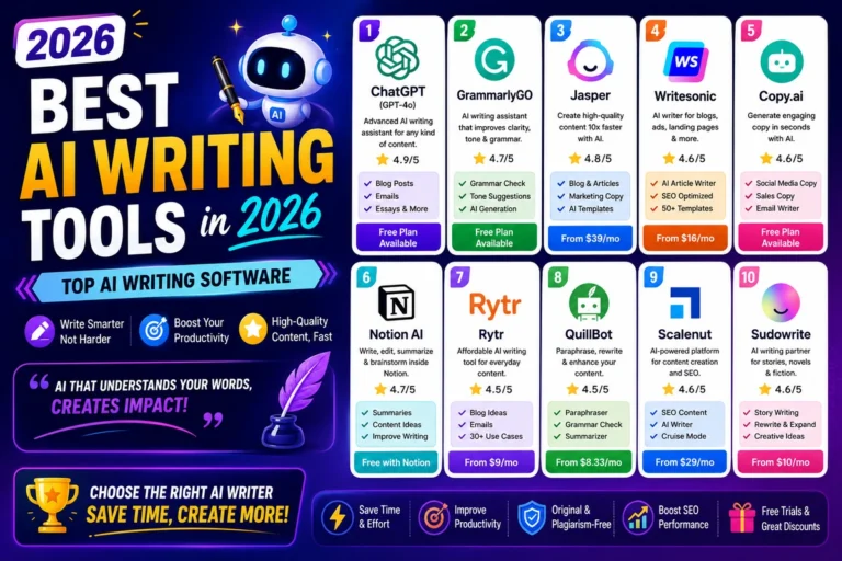 Best AI Writing Tools in 2026 | Top AI Writing Software