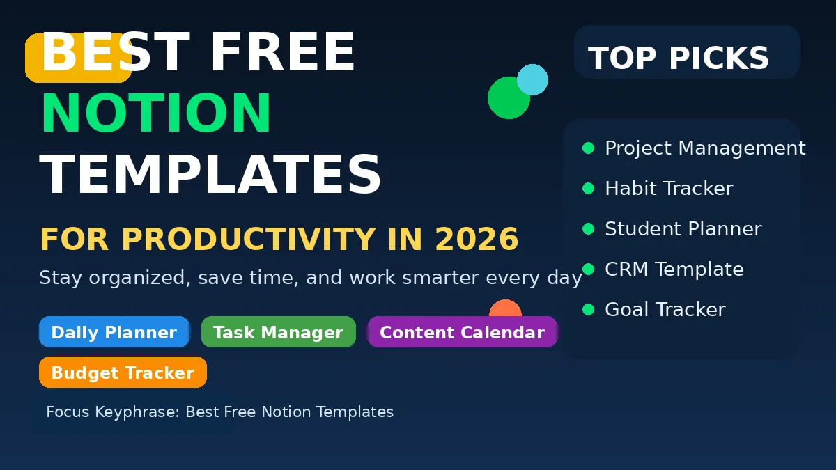 Best Free Notion Templates for Productivity in 2026