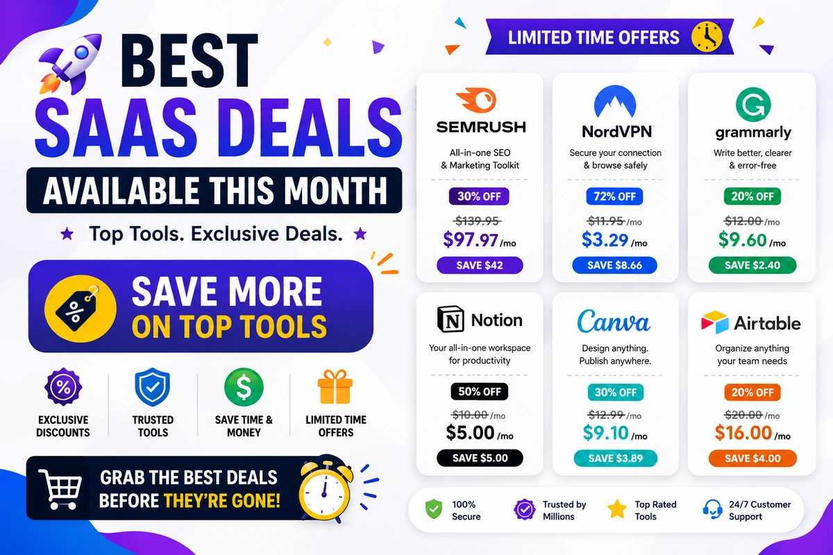 Best SaaS Deals Available This Month | Save More on Top Tools